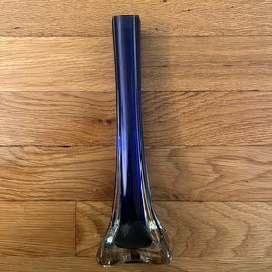 Cobalt Blue & Clear Murano-Style 9" Hand-Blown Art Glass Bud Vase by AAC